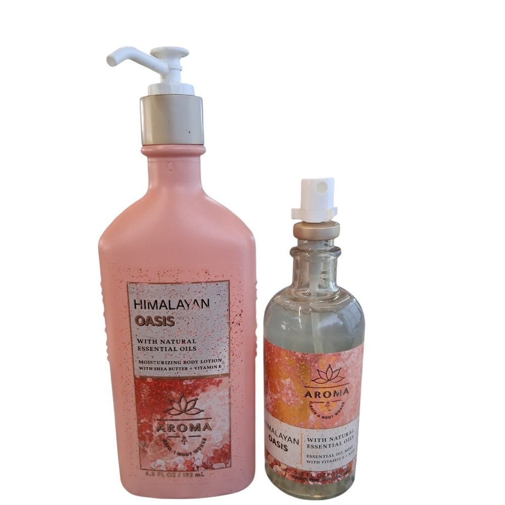 RARE Bath and Body Works Womens Himalayan Oasis Body Lotion + Essential Oil Mist
